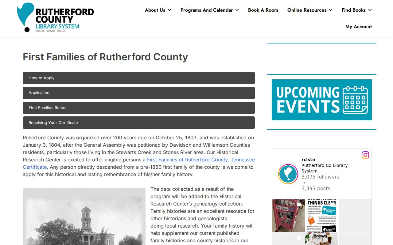 Murfreesboro directory family-history lead from the First Families program